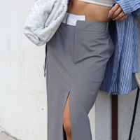 L'été Style Classique Couleur Unie Polyester Maxi Longue Robe Jupes sku image 16