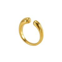 Edelstahl 304 18 Karat Vergoldet IG-Stil Überzug Geometrisch Titan Stahl Offener Ring main image 2