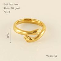 Edelstahl 304 18 Karat Vergoldet IG-Stil Überzug Geometrisch Titan Stahl Offener Ring sku image 2