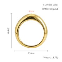 Edelstahl 304 18 Karat Vergoldet IG-Stil Überzug Geometrisch Titan Stahl Offener Ring sku image 6