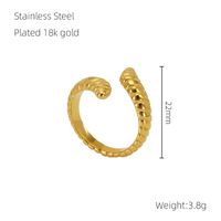Edelstahl 304 18 Karat Vergoldet IG-Stil Überzug Geometrisch Titan Stahl Offener Ring sku image 4