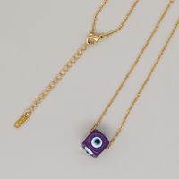 Simple Style Moon Crown Eye Stainless Steel Inlay Glass Necklace sku image 2