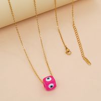Simple Style Moon Crown Eye Stainless Steel Inlay Glass Necklace sku image 1
