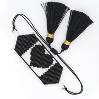 Lady Ethnic Style Heart Shape Glass Rope Knitting Women's Bracelets main image 11