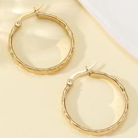 1 Pair Simple Style Circle Polishing Plating Titanium Steel 18k Gold Plated Earrings main image 5