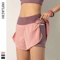 Mujeres Casual Deportes Color Sólido Mezcla De Fibra Química Poliéster Fondos Activos Pantalones Cortos Holgados main image 3