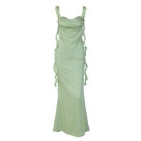 Women's A-line Skirt Classic Style Square Neck Backless Sleeveless Solid Color Maxi Long Dress Party main image 4