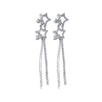 1 Pair Simple Style Star Inlay Alloy Artificial Gemstones Drop Earrings main image 4