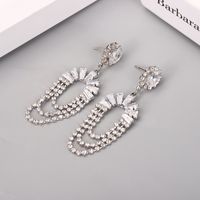 1 Pair Lady Oval Inlay Alloy Artificial Gemstones Drop Earrings main image 1