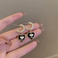 1 Pair Sweet Heart Shape Alloy Drop Earrings sku image 2