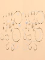 Simple Retro Crystal Earrings 8-piece Set sku image 3