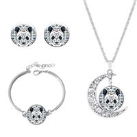 Roman Style African Style Animal Alloy Plating Inlay Glass Silver Plated Women's Jewelry Set sku image 14