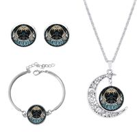 Roman Style African Style Animal Alloy Plating Inlay Glass Silver Plated Women's Jewelry Set sku image 27