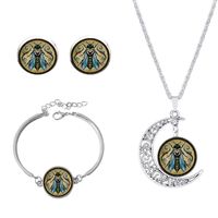 Roman Style African Style Animal Alloy Plating Inlay Glass Silver Plated Women's Jewelry Set sku image 23