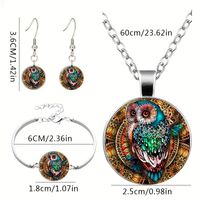 Roman Style African Style Animal Alloy Plating Inlay Glass Silver Plated Women's Jewelry Set main image 5