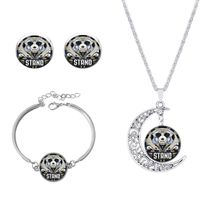 Roman Style African Style Animal Alloy Plating Inlay Glass Silver Plated Women's Jewelry Set sku image 2