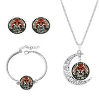 Roman Style African Style Animal Alloy Plating Inlay Glass Silver Plated Women's Jewelry Set sku image 4