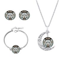 Roman Style African Style Animal Alloy Plating Inlay Glass Silver Plated Women's Jewelry Set sku image 5