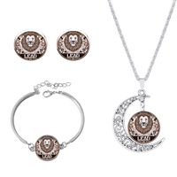 Roman Style African Style Animal Alloy Plating Inlay Glass Silver Plated Women's Jewelry Set sku image 6