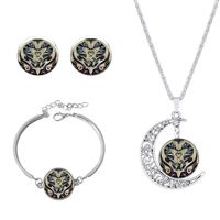 Roman Style African Style Animal Alloy Plating Inlay Glass Silver Plated Women's Jewelry Set sku image 9