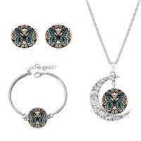 Roman Style African Style Animal Alloy Plating Inlay Glass Silver Plated Women's Jewelry Set sku image 10