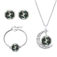 Roman Style African Style Animal Alloy Plating Inlay Glass Silver Plated Women's Jewelry Set sku image 12