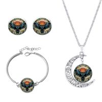 Roman Style African Style Animal Alloy Plating Inlay Glass Silver Plated Women's Jewelry Set sku image 20