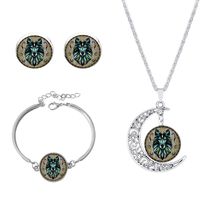 Roman Style African Style Animal Alloy Plating Inlay Glass Silver Plated Women's Jewelry Set sku image 21