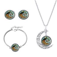 Roman Style African Style Animal Alloy Plating Inlay Glass Silver Plated Women's Jewelry Set sku image 26