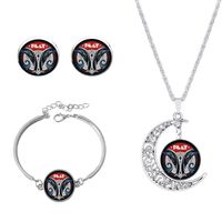 Roman Style African Style Animal Alloy Plating Inlay Glass Silver Plated Women's Jewelry Set sku image 30