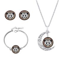 Roman Style African Style Animal Alloy Plating Inlay Glass Silver Plated Women's Jewelry Set sku image 31