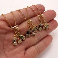 Ig Style Casual Rainbow Star Heart Shape Copper Gold Plated Zircon Pendant Necklace In Bulk main image 6