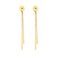 Stainless Steel 18K Gold Plated Elegant Solid Color Solid Color Daisy Earrings Anklet Necklace sku image 1