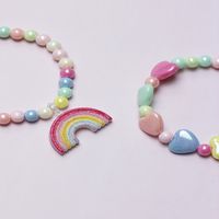 Princess Cute Rainbow Arylic Plastic Resin Scallop Chain Girl's Bracelets main image 5