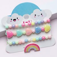 Princess Cute Rainbow Arylic Plastic Resin Scallop Chain Girl's Bracelets sku image 1