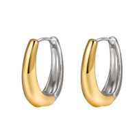 1 Pair Classic Style C Shape Quadrilateral Round Patchwork Plating Alloy Gold Plated Silver Plated Hoop Earrings main image 2