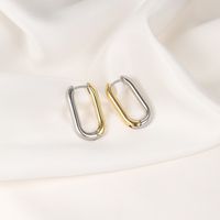1 Pair Classic Style C Shape Quadrilateral Round Patchwork Plating Alloy Gold Plated Silver Plated Hoop Earrings main image 6