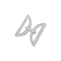1 Piece Copper Zircon Geometric Heart Shape Streetwear Shiny sku image 3