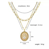 Wholesale Jewelry Commute Solid Color Alloy Iron Plating Layered Necklaces main image 3