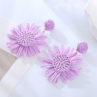 1 Pair Vacation Sweet Flower Plating Fabric Gold Plated Drop Earrings main image 6
