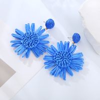 1 Pair Vacation Sweet Flower Plating Fabric Gold Plated Drop Earrings main image 2