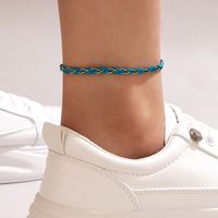 Simple Foot Accessories Bohemian Contrast Color Woven Anklet sku image 6