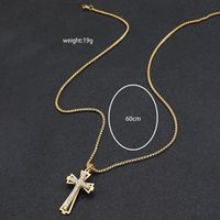 Hip-hop Punk Cross Stainless Steel Plating Inlay Rhinestones Gold Plated Silver Plated Unisex Pendant Necklace main image 4