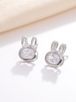 1 Pair Elegant Simple Style Water Droplets Butterfly Plating Inlay Copper Zircon White Gold Plated Ear Studs sku image 7