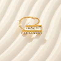 Wholesale Jewelry Simple Style Geometric Alloy Rhinestones Inlay Open Ring main image 6