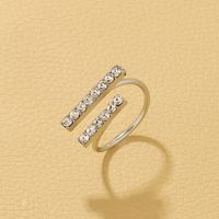 Wholesale Jewelry Simple Style Geometric Alloy Rhinestones Inlay Open Ring sku image 2