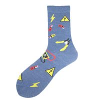 Men's Casual Animal Vegetable Notes Cotton Ankle Socks A Pair sku image 26