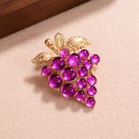 Elegant Vintage Style Luxurious Grape Copper Alloy Plating Inlay Glass Stone Women's Brooches 1 Piece main image 9
