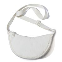 Women's Small Nylon Solid Color Streetwear Dumpling Shape Zipper Crossbody Bag sku image 1