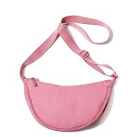 Women's Small Nylon Solid Color Streetwear Dumpling Shape Zipper Crossbody Bag sku image 3